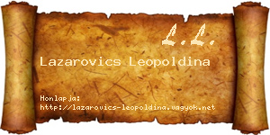 Lazarovics Leopoldina névjegykártya